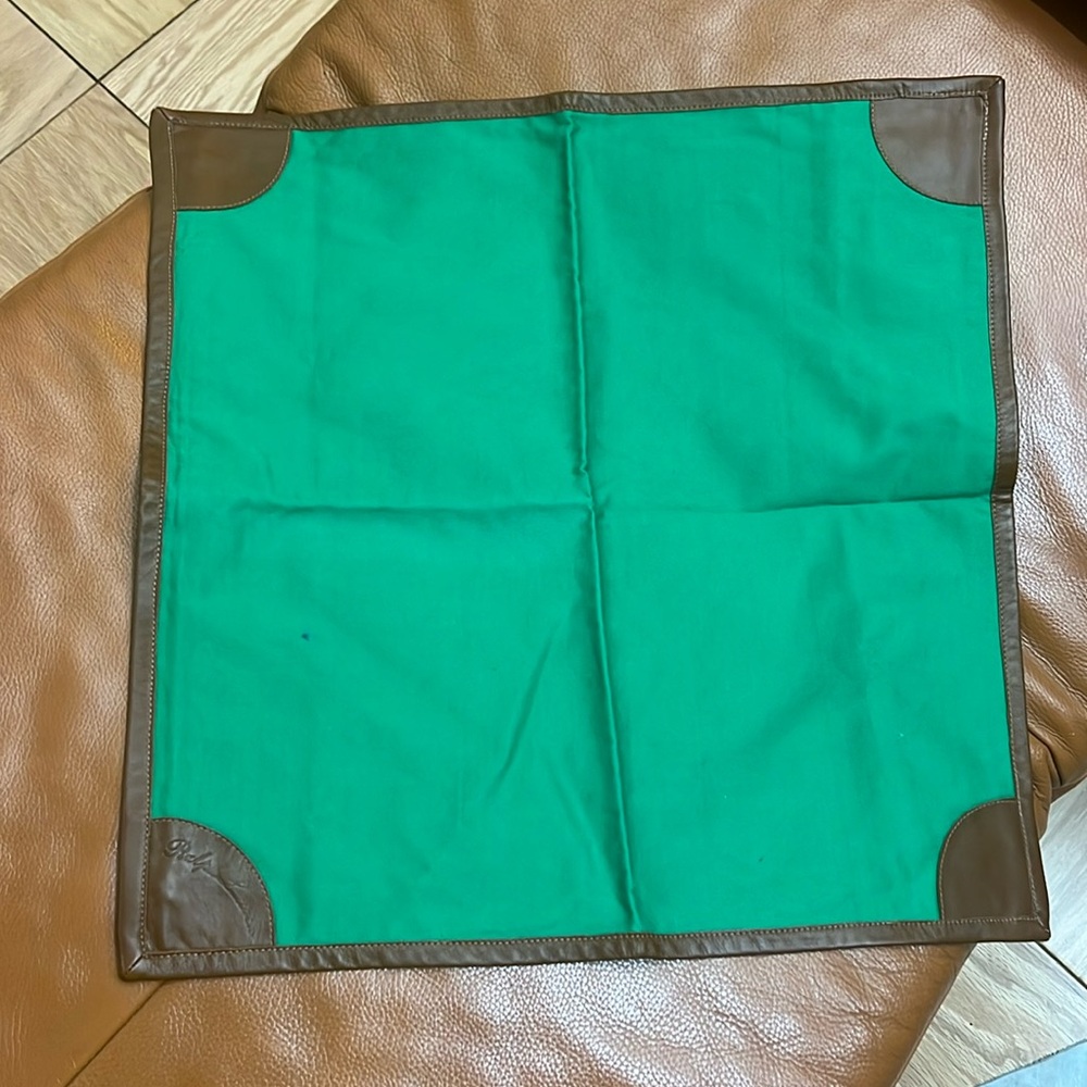 New Ralph Lauren home Sham Pillow case , trim w/ faux leather.